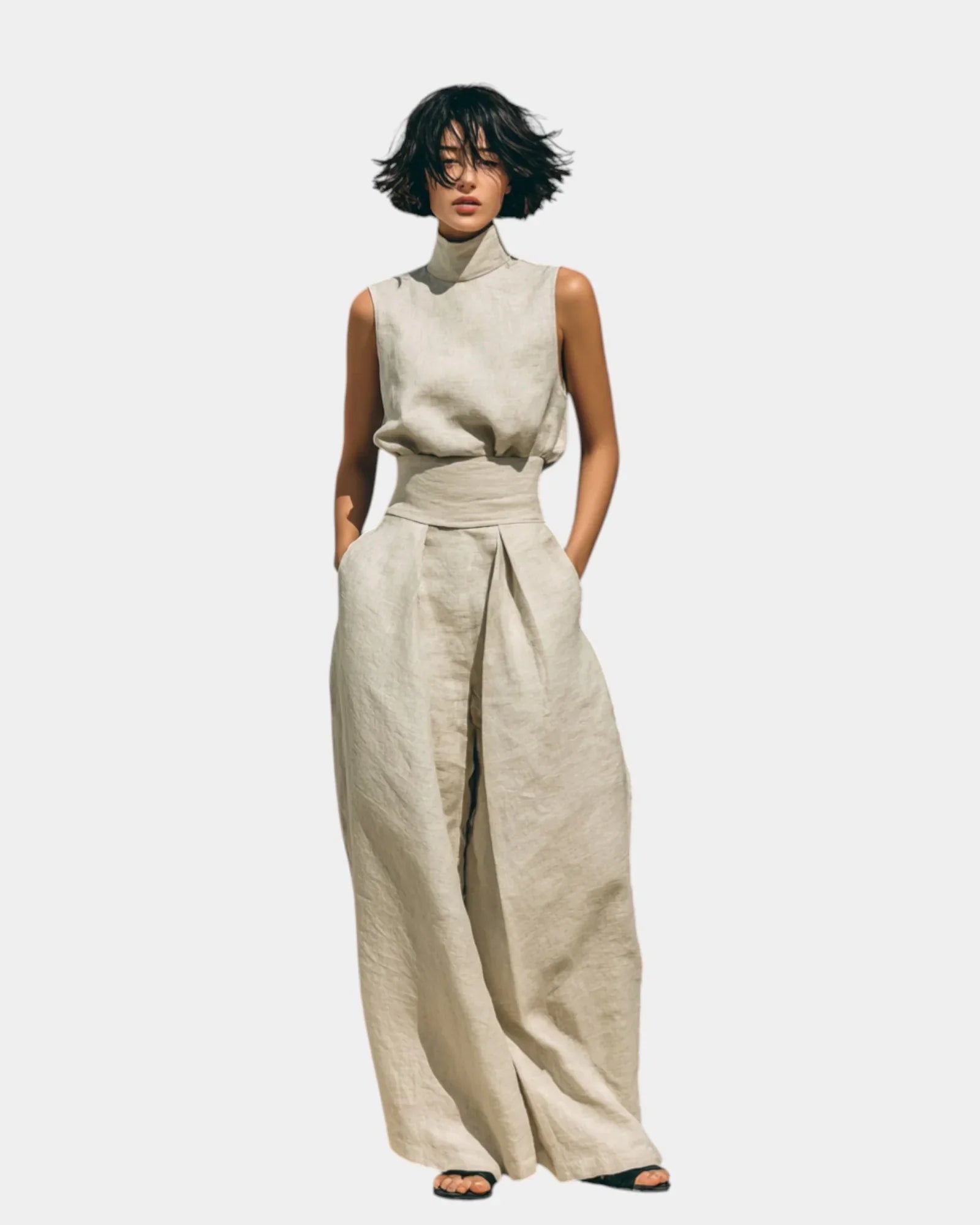 Falyne | Ensemble débardeur et pantalon large minimaliste