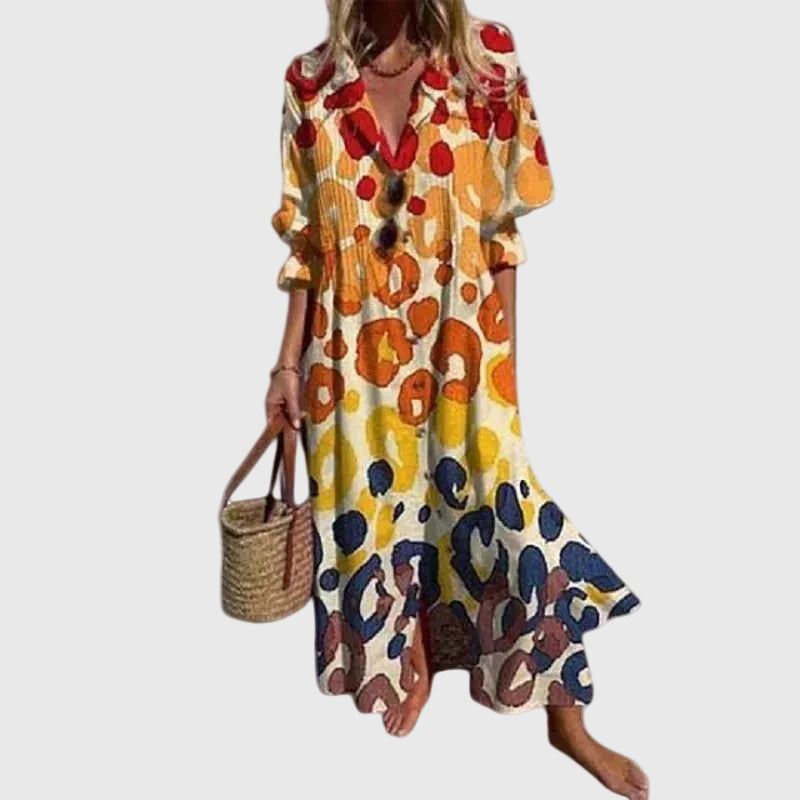 Zariah | Robe Maxi Imprimée Aquarelle