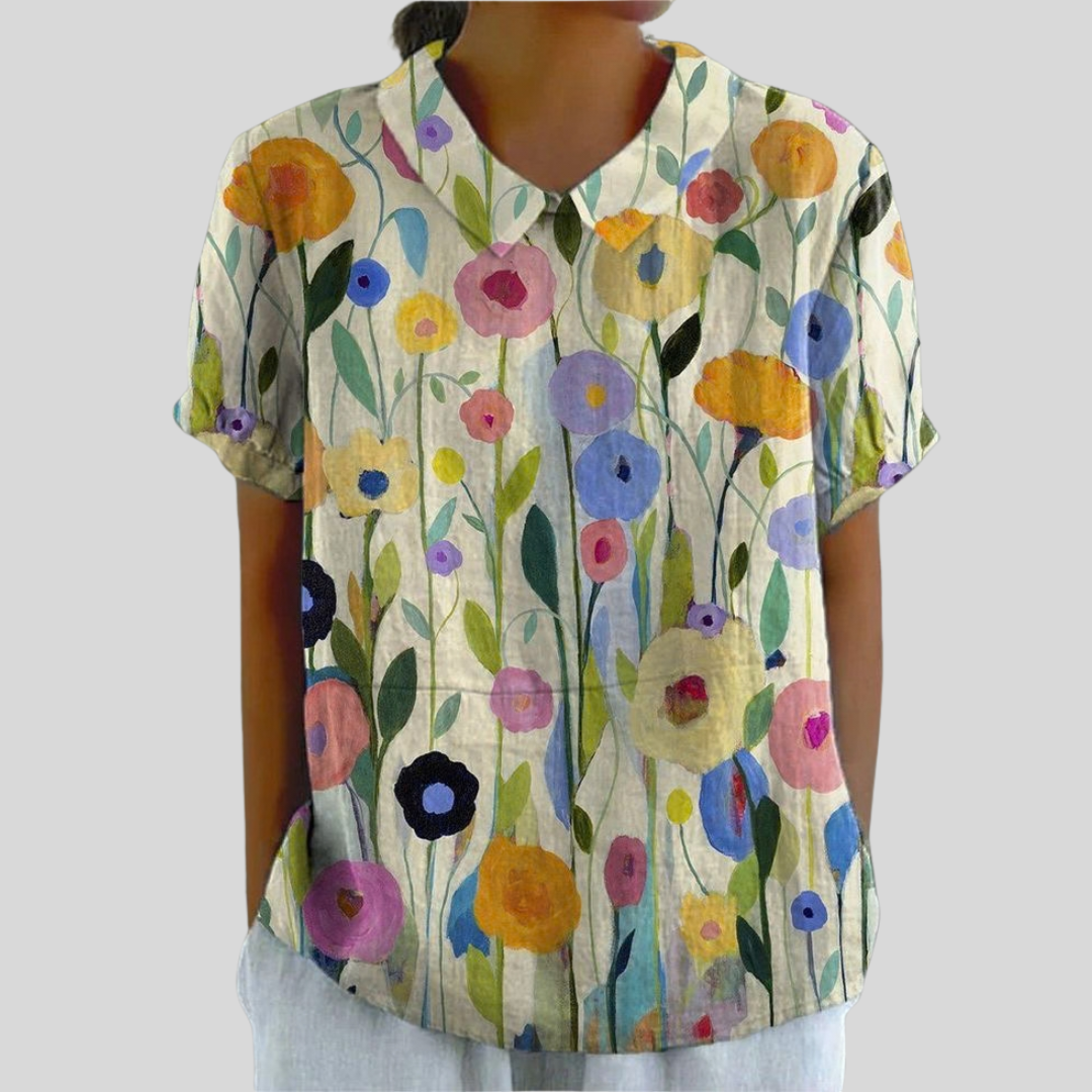 Solène | Blouse Florale Graphique