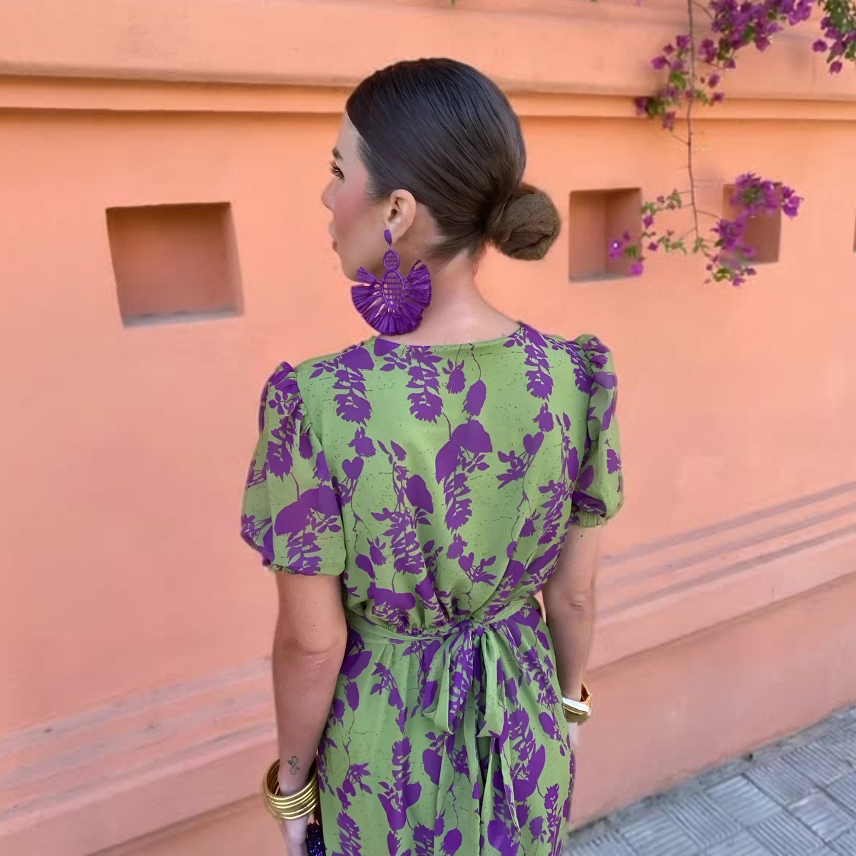 Manon | Robe Longue Fleurie Verte
