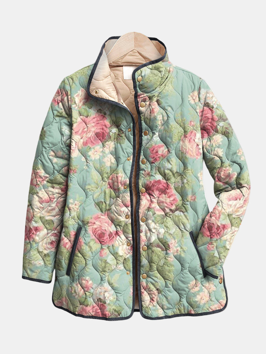Claire | Veste Matelassée Roses Anciennes