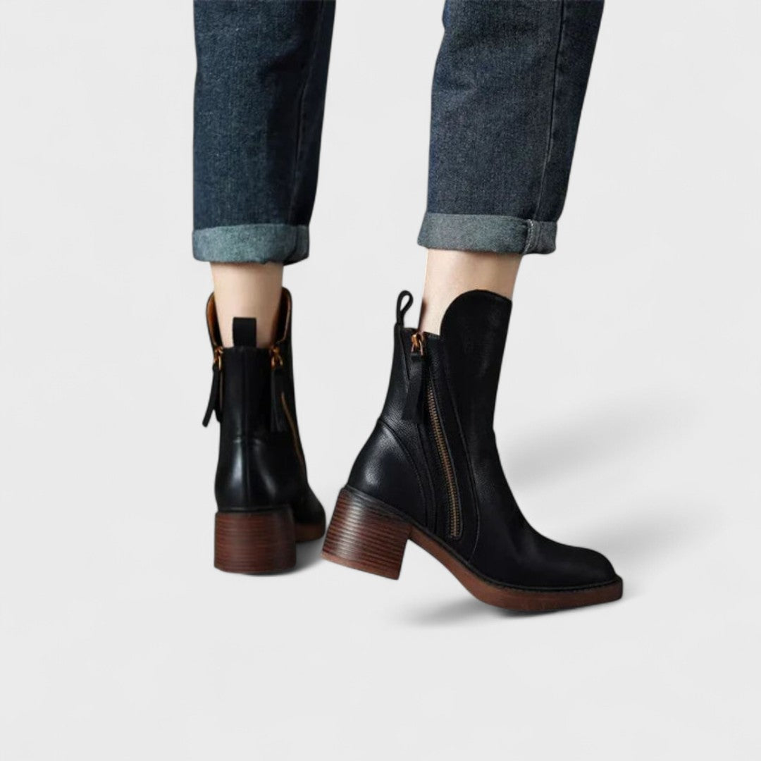 Clémence | Bottines Zippées Élégantes