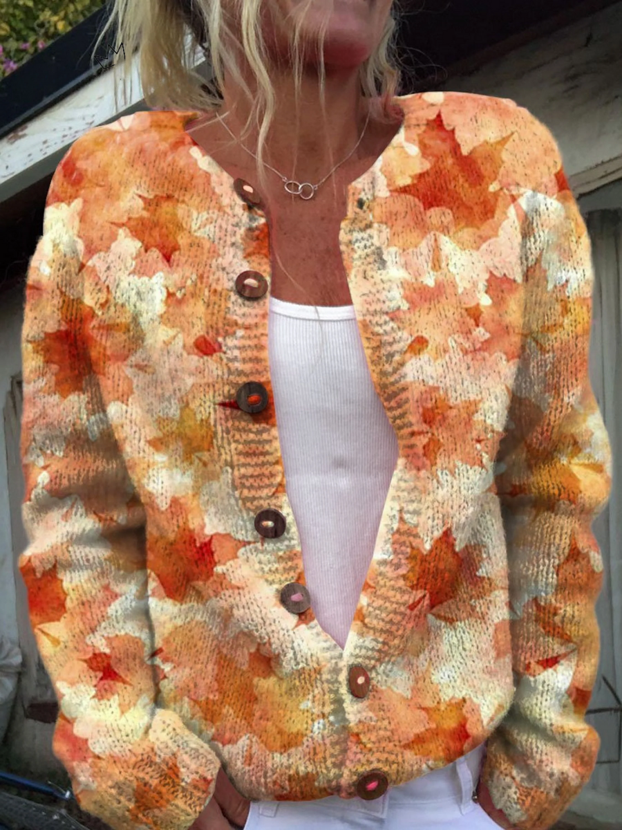 Marie | Cardigan Feuilles d'Automne