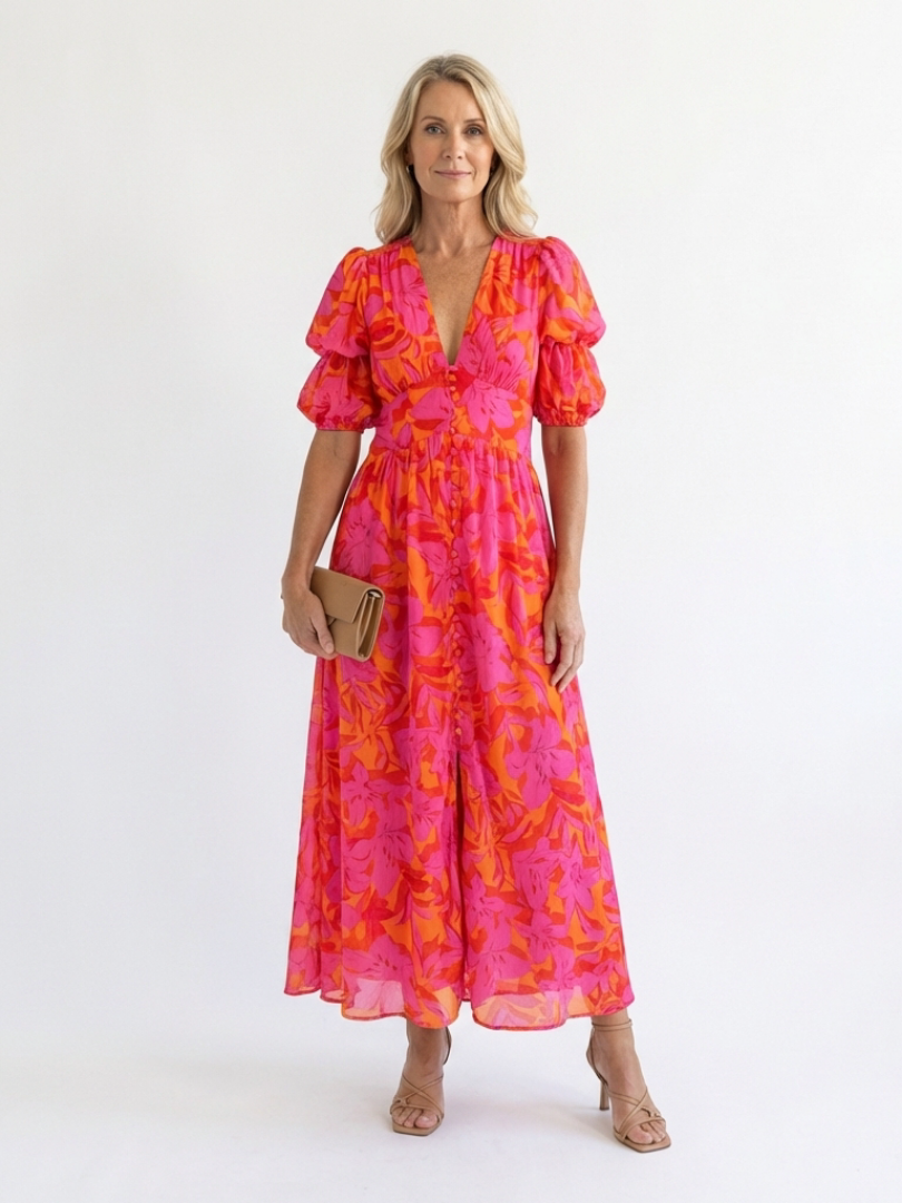 Flavie | Robe Maxi Fleurie Éclat Tropical