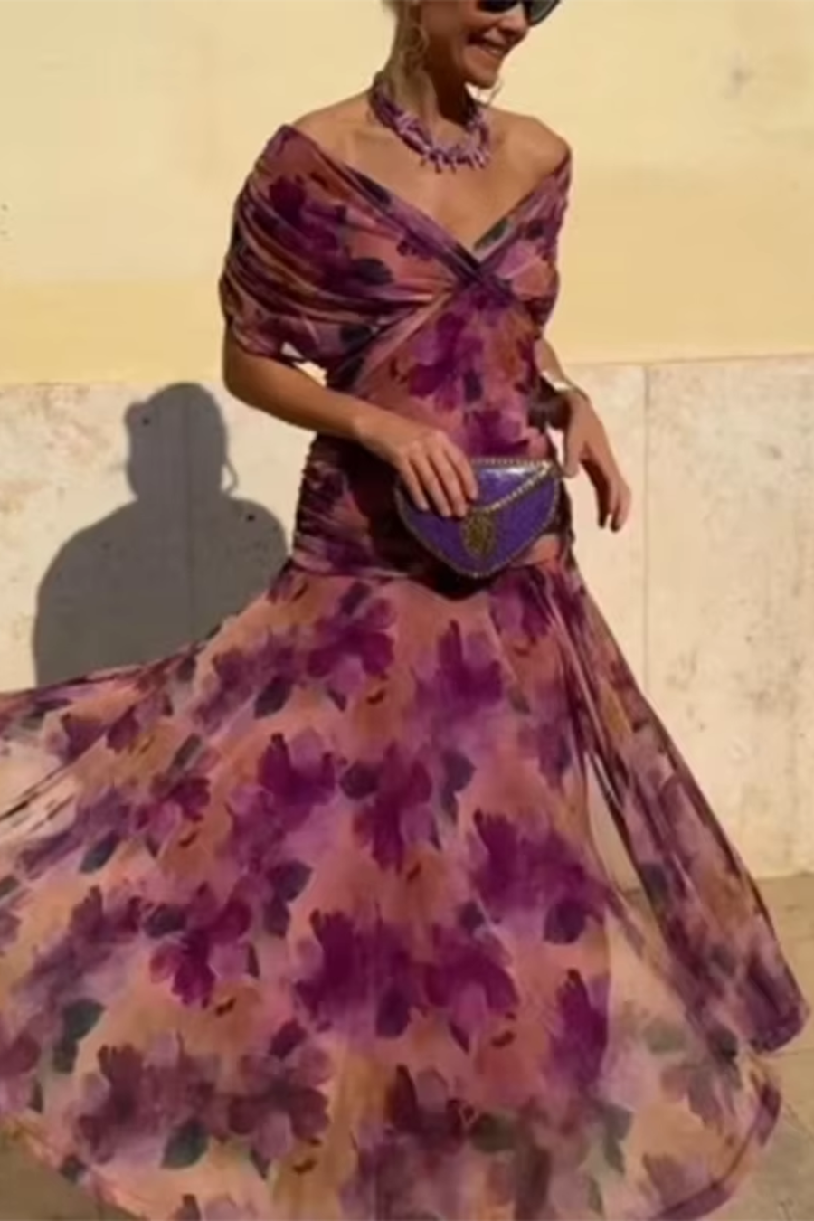 Christine | Robe Longue Fleurie Vaporeuse