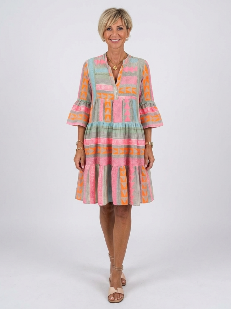 Alizée | Robe Courte Bohème Motifs Colorés