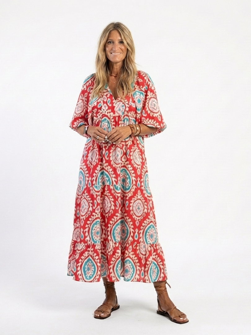 Sienna | Robe Maxi Bohème Imprimé Ethnique