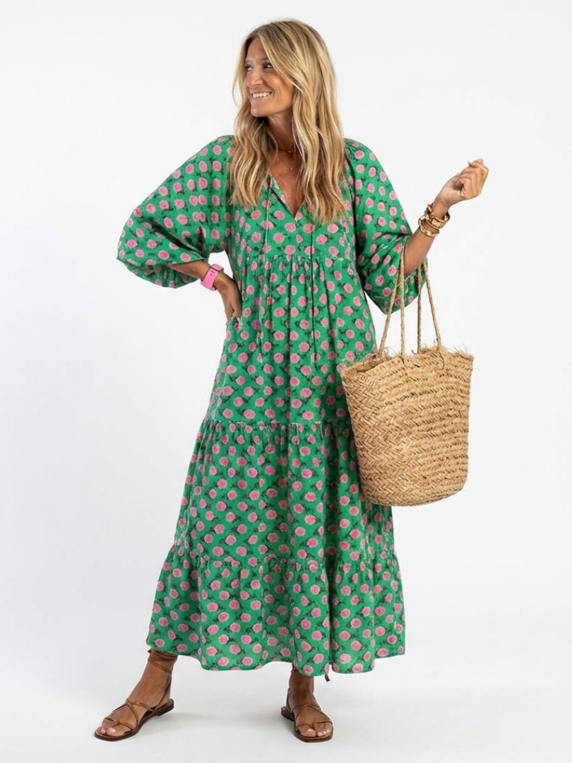 Fiora | Robe Midi à Imprimé Floral