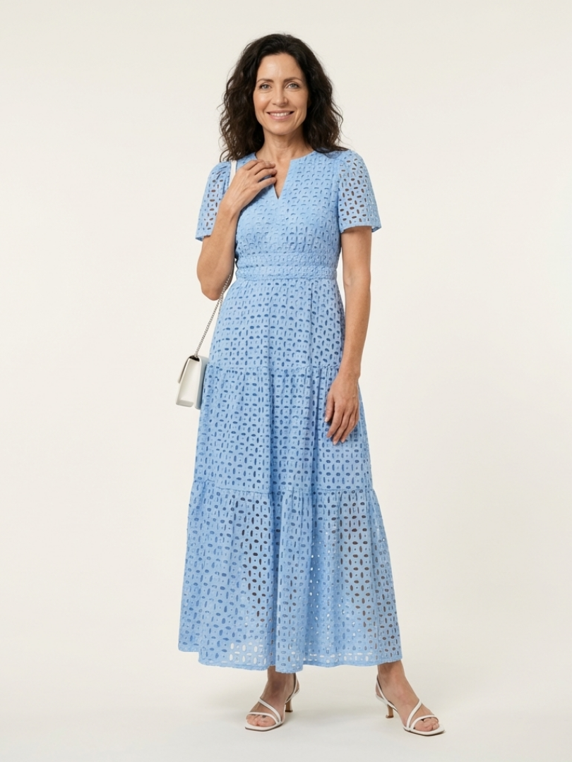 Brielle | Robe midi à manches courtes