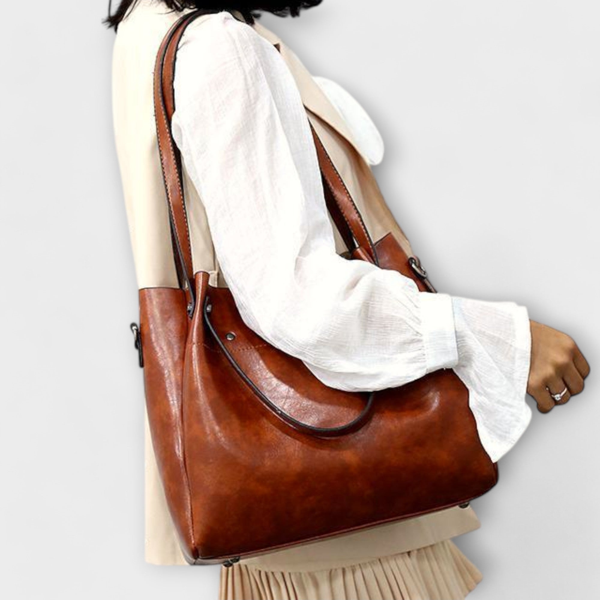 Émilie | Ensemble 3 Pièces Sac & Pochette Élégance Vintage