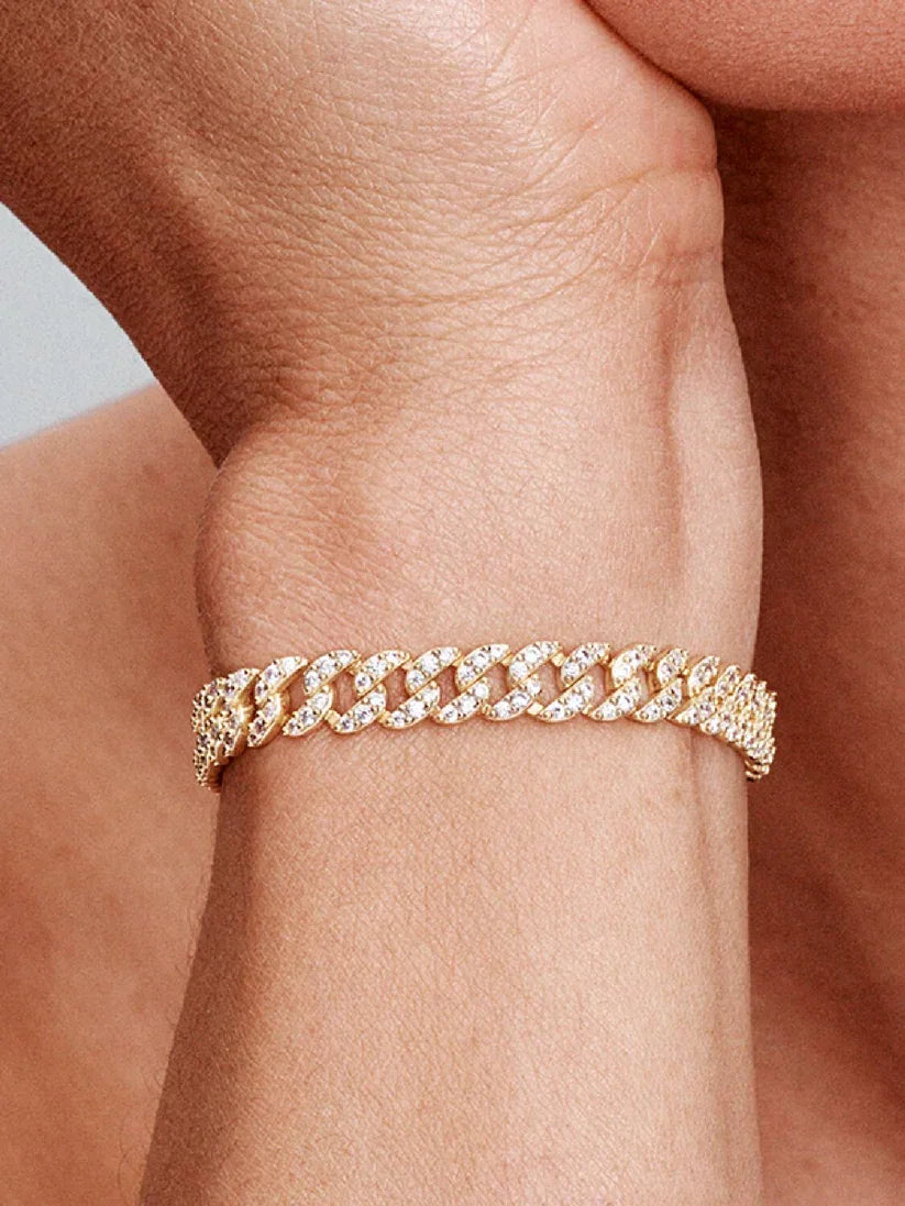 Adele | Bracelet cubain en moissanite