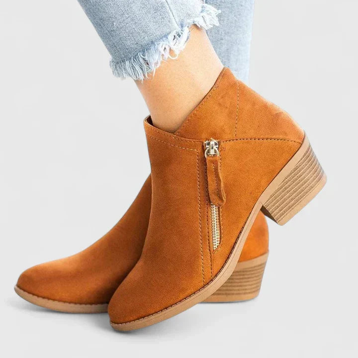 Héloïse | Bottines Suédées Zip Élégant