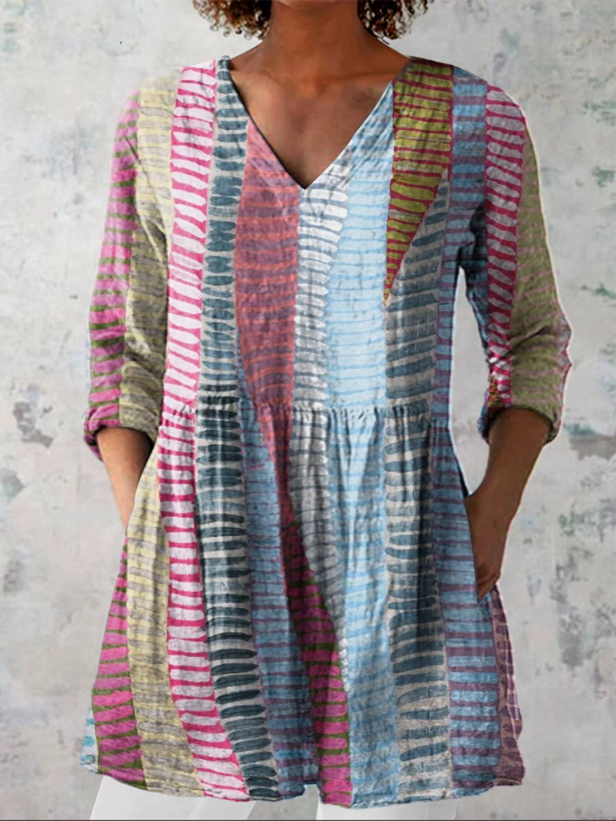 Véronique | Blouse Longue Col V Fluide