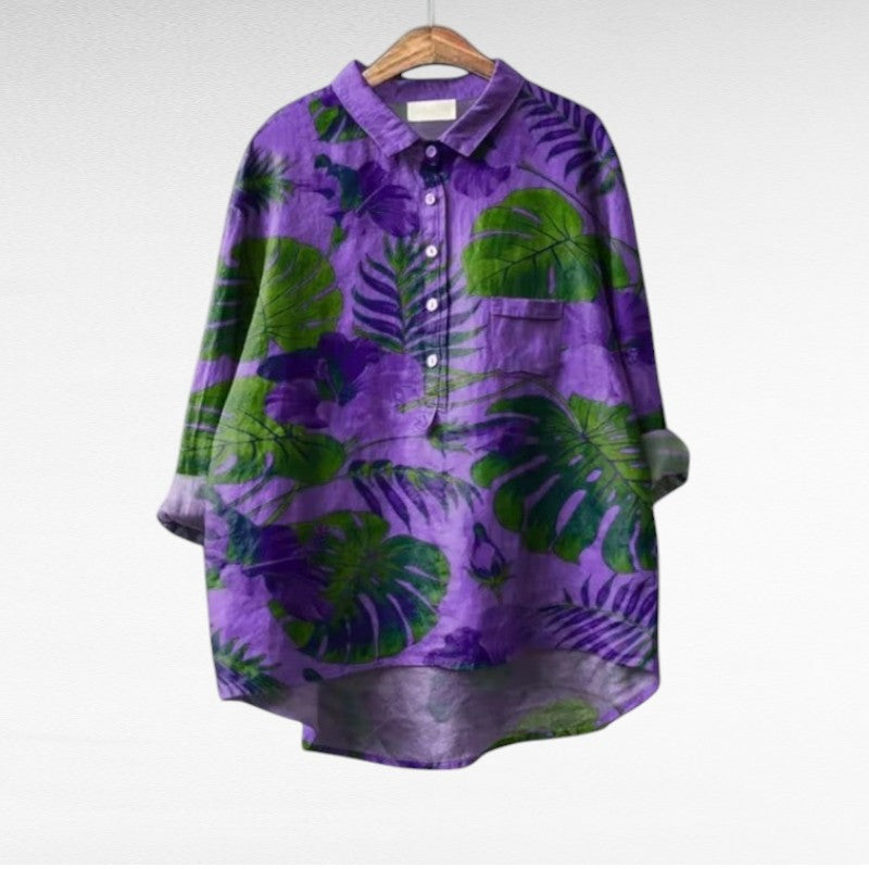 Maëlys | Blouse Tropicale Élégante
