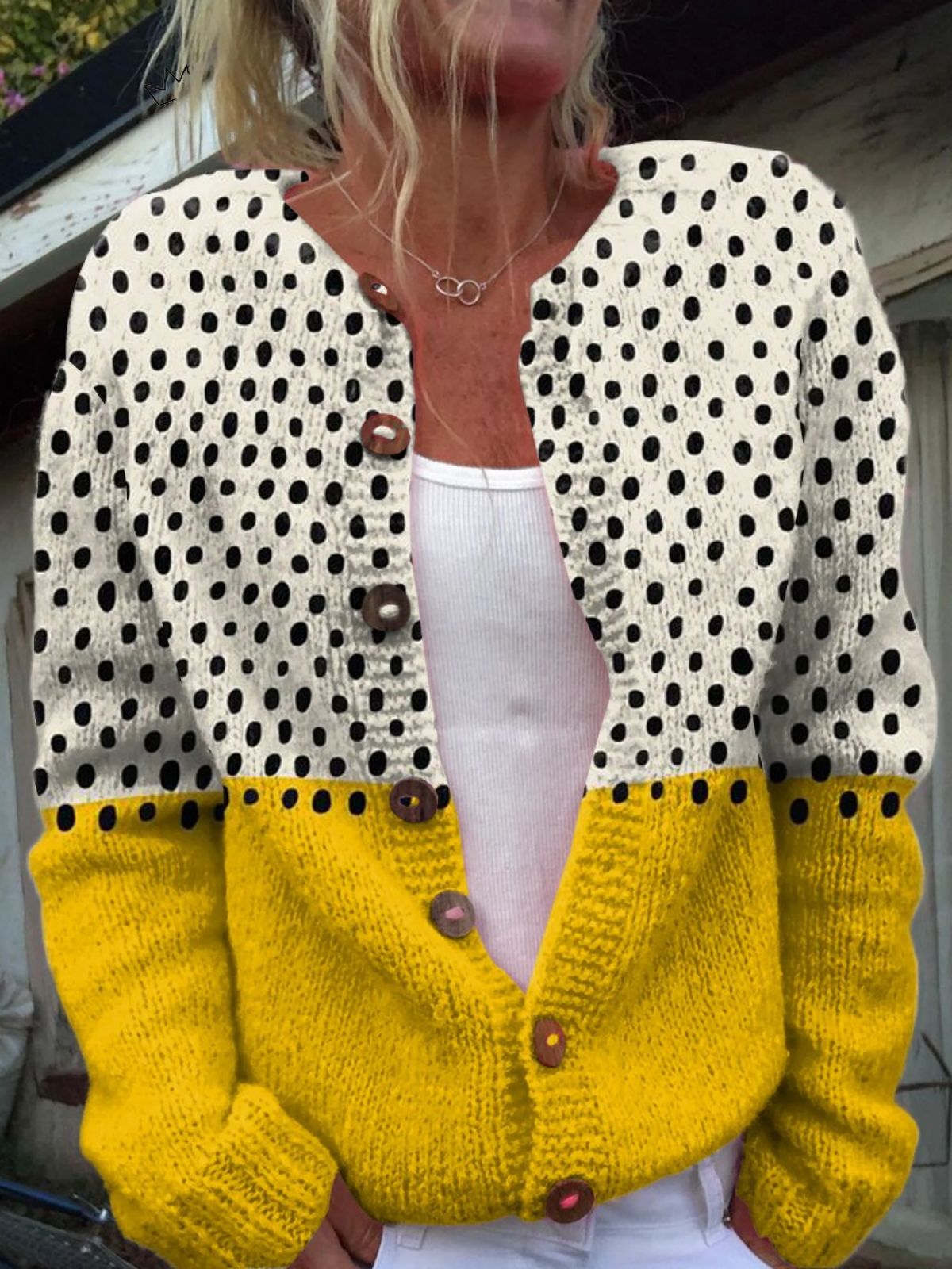 Chloé | Cardigan Bicolore à Pois