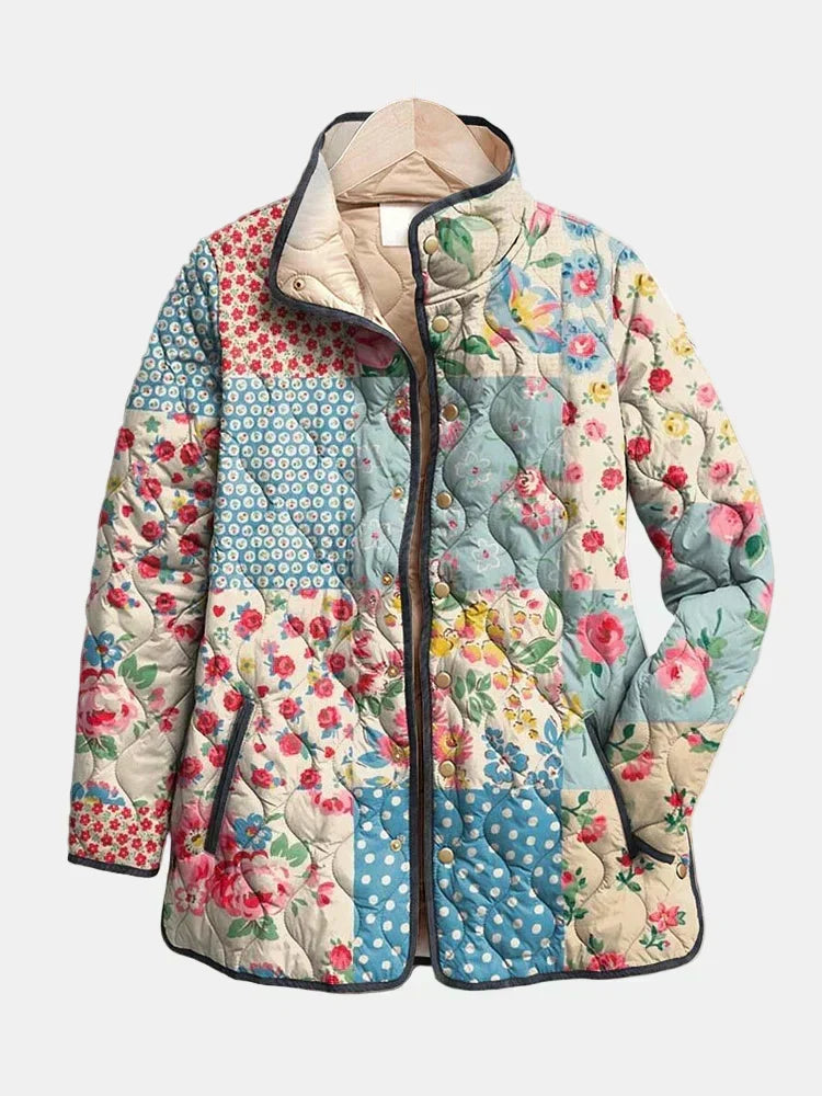 Chloé | Veste Matelassée Patchwork Fleuri