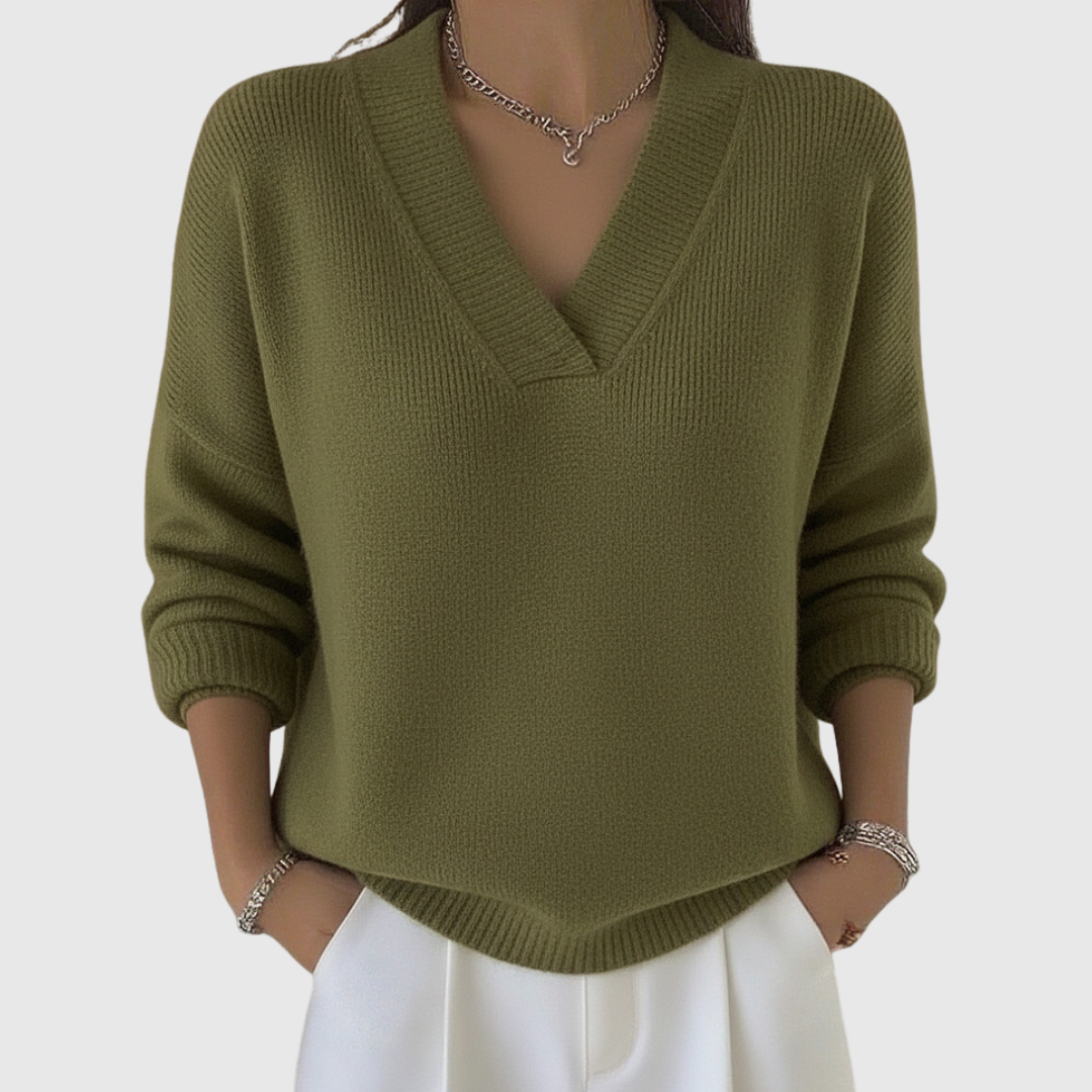 Laurence | Pull Col V Élégant