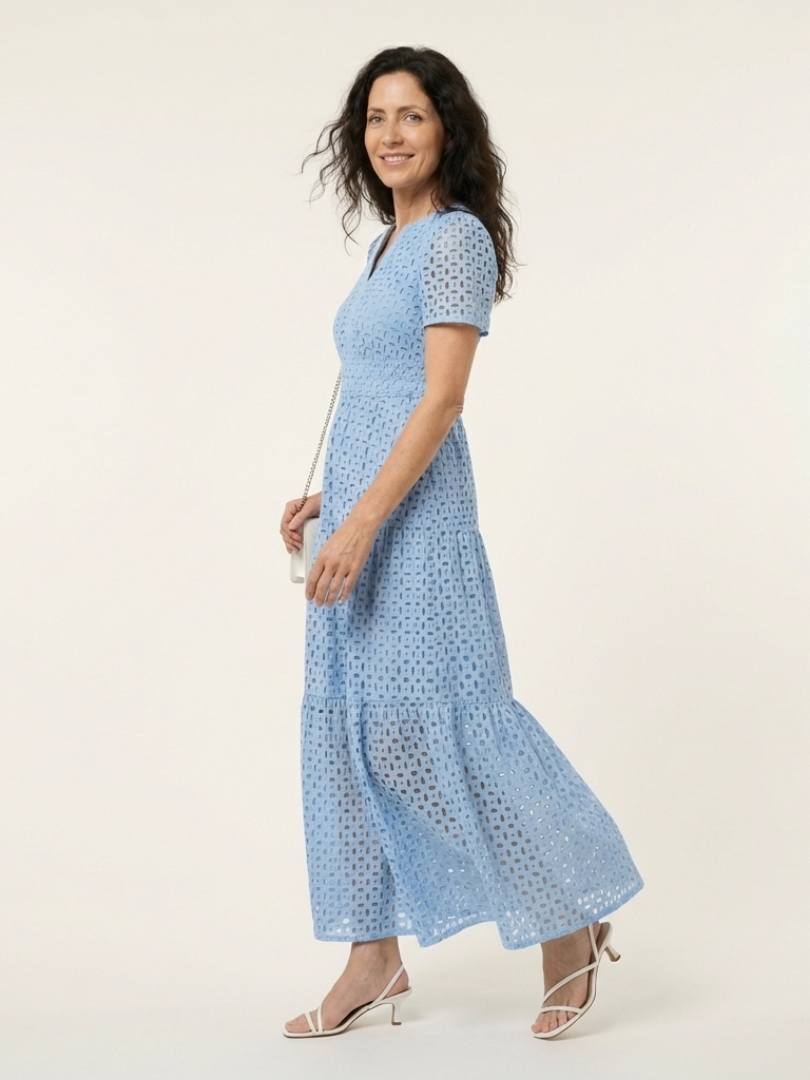 Brielle | Robe midi à manches courtes