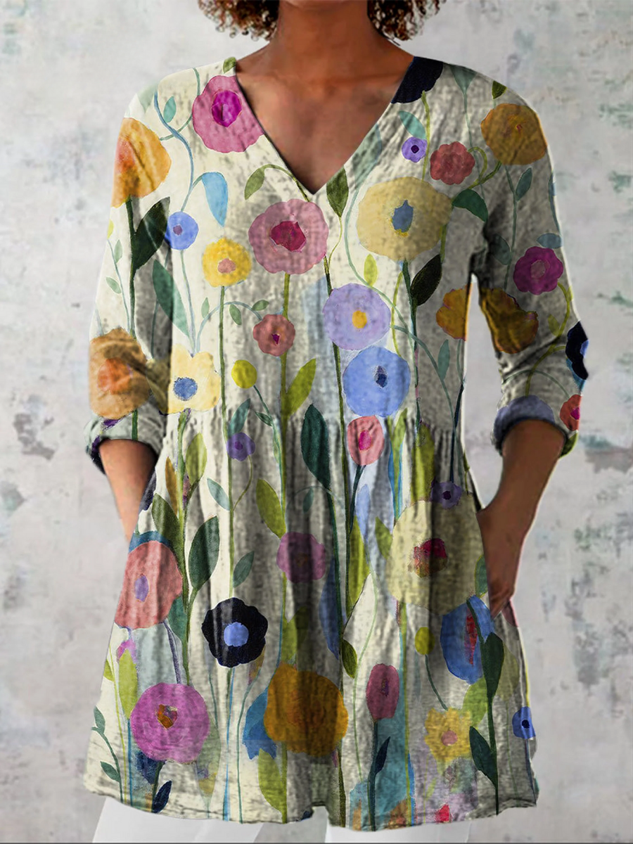 Florence | Blouse Longue Décolleté V Vaporeuse