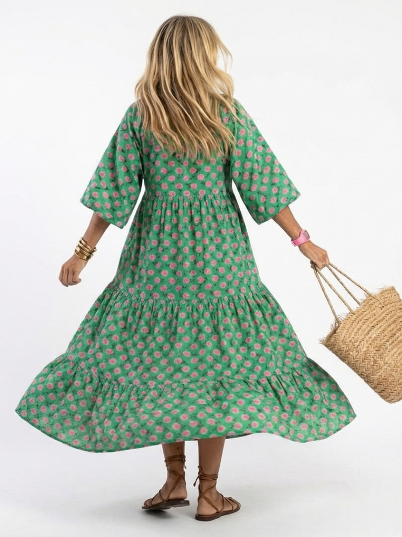 Fiora | Robe Midi à Imprimé Floral