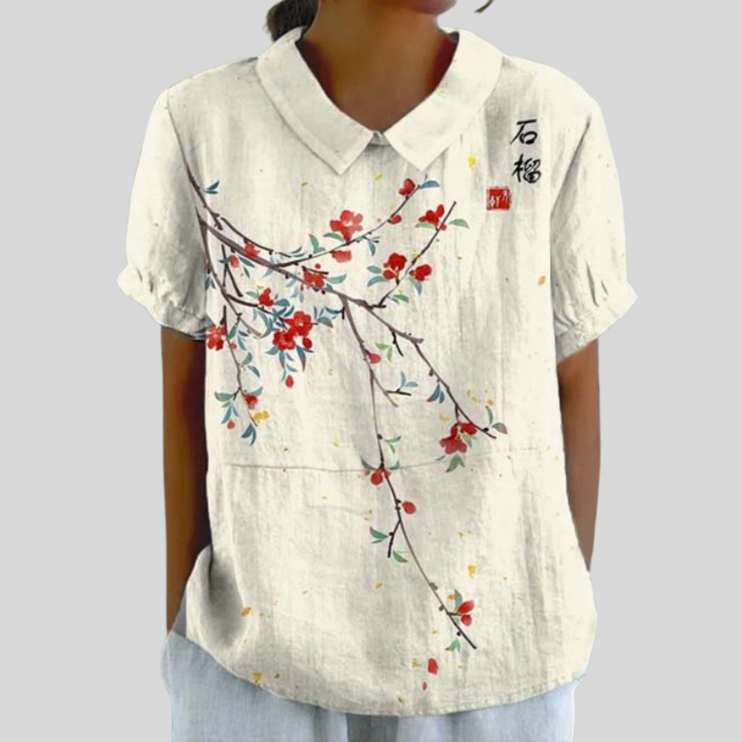 Suzanne | Blouse Fleurie Minimaliste