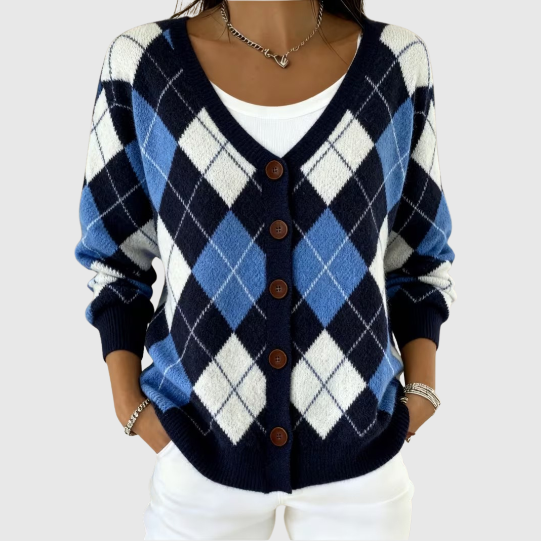 Azélie | Cardigan Motif Losanges
