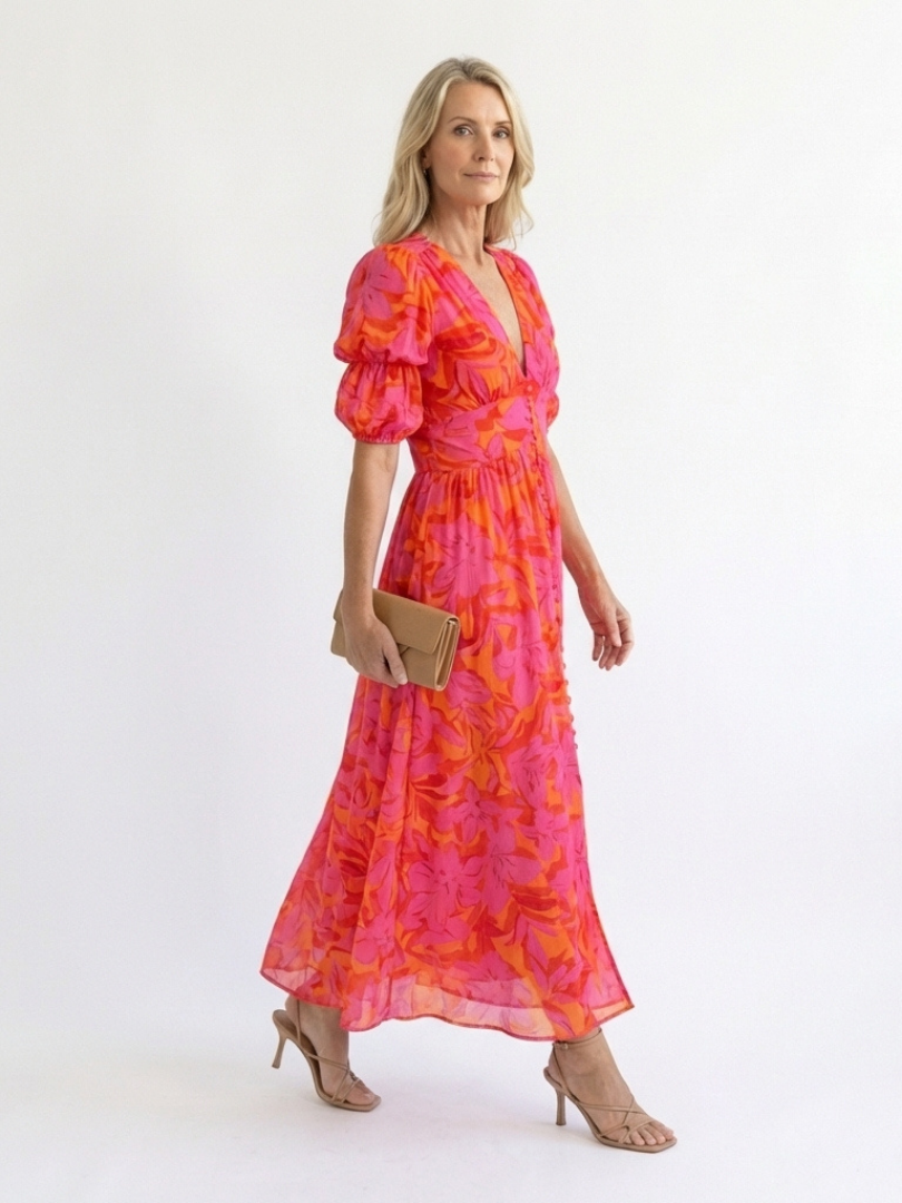 Flavie | Robe Maxi Fleurie Éclat Tropical