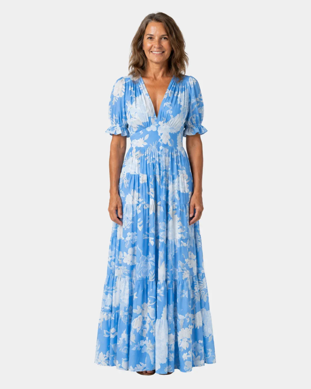 Césarie | Robe longue à fleurs