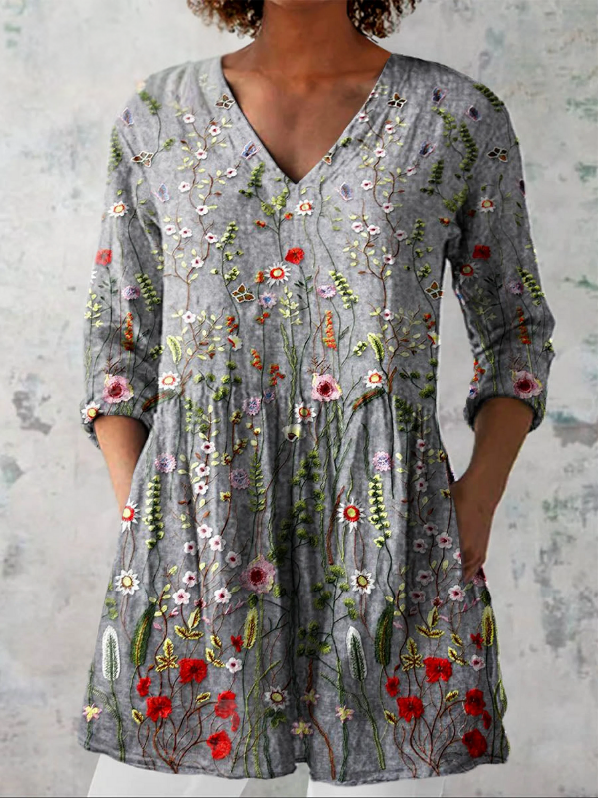 Manon | Blouse Longue Décolleté V Fluide