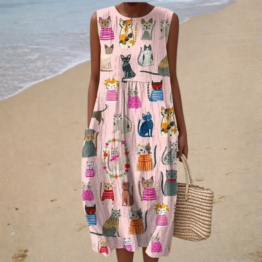 Chloé | Robe Midi Imprimé Chats