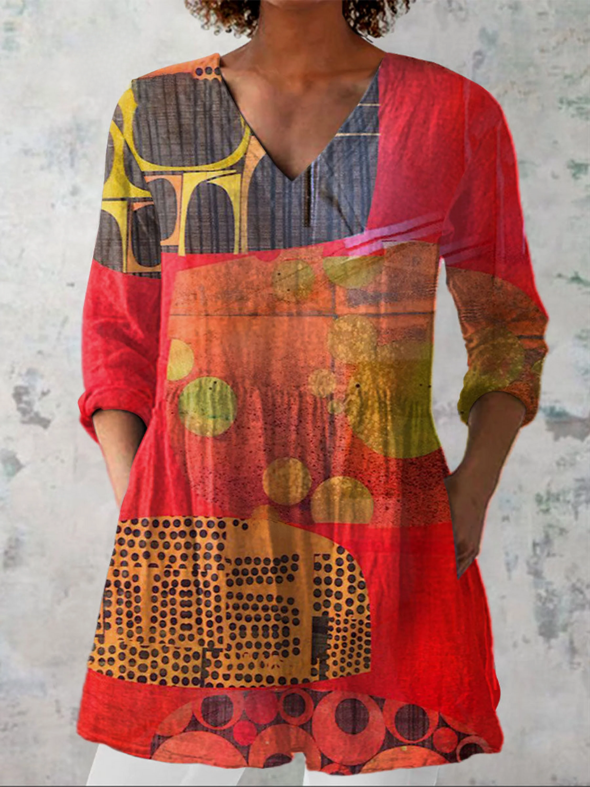 Camille | Blouse Longue Col V Fluide