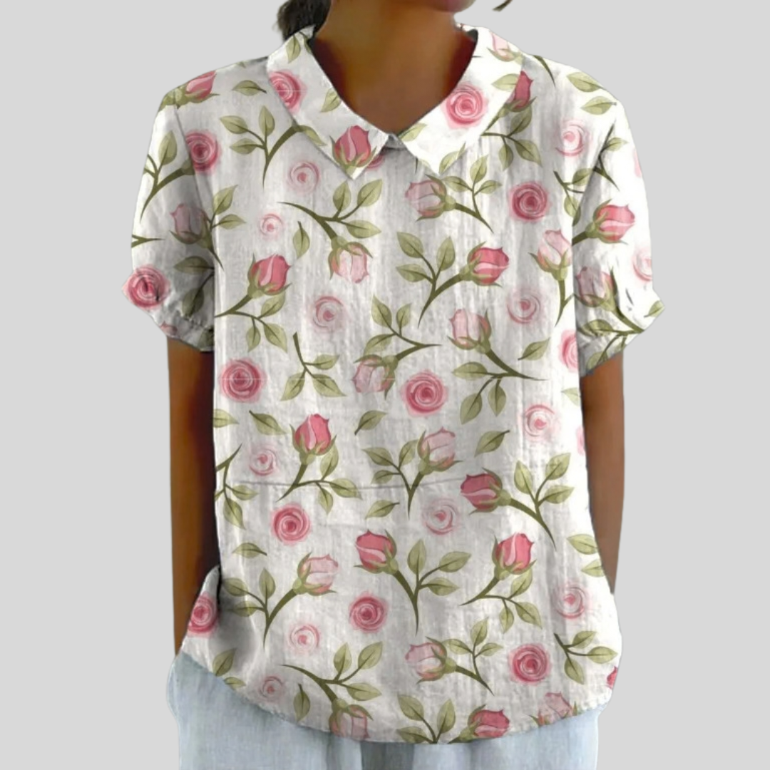 Élodie | Blouse Roses Délicates