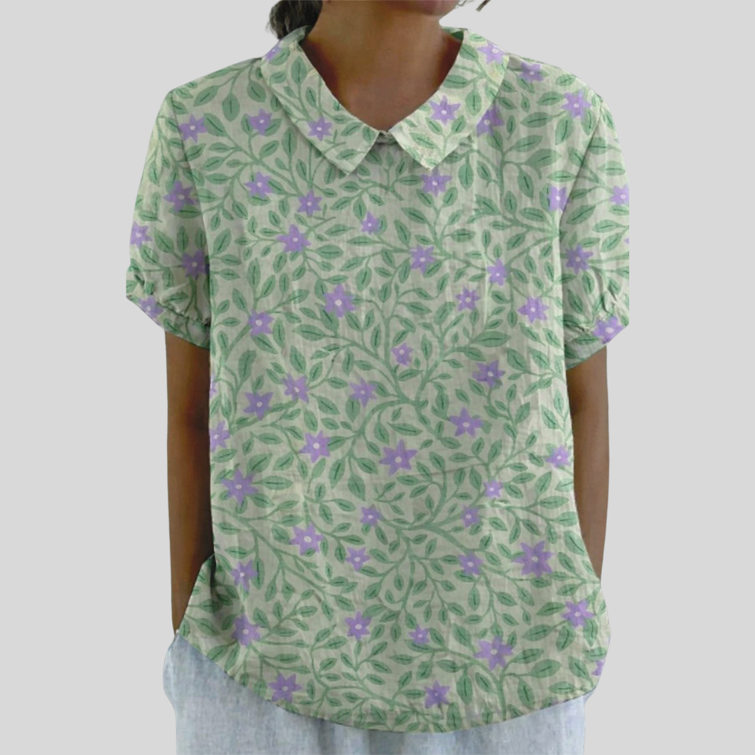 Lucienne | Blouse Feuillage Fleuri