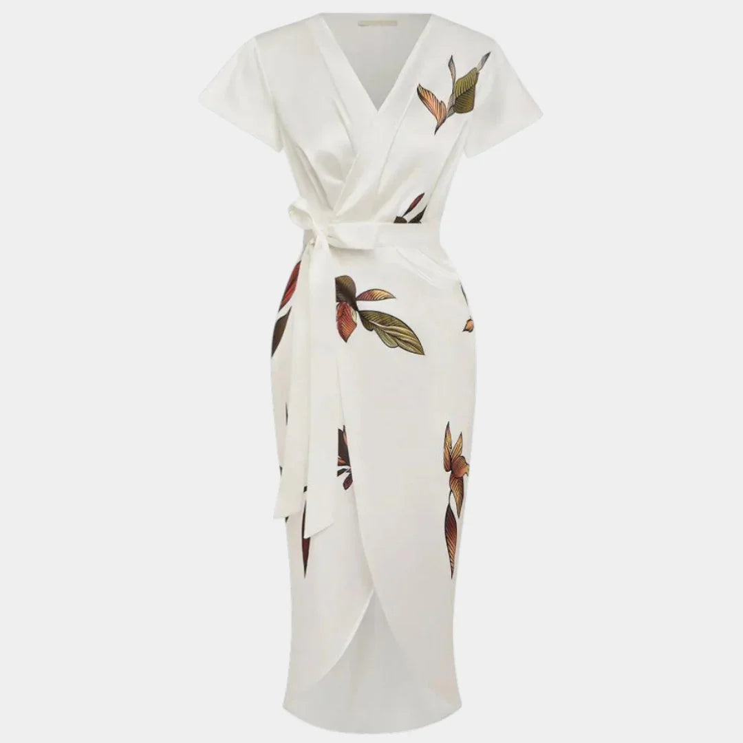 Agathe | Robe portefeuille élégante avec imprimé floral