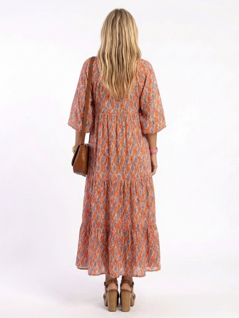Amara | Robe Midi à Imprimé Géométrique