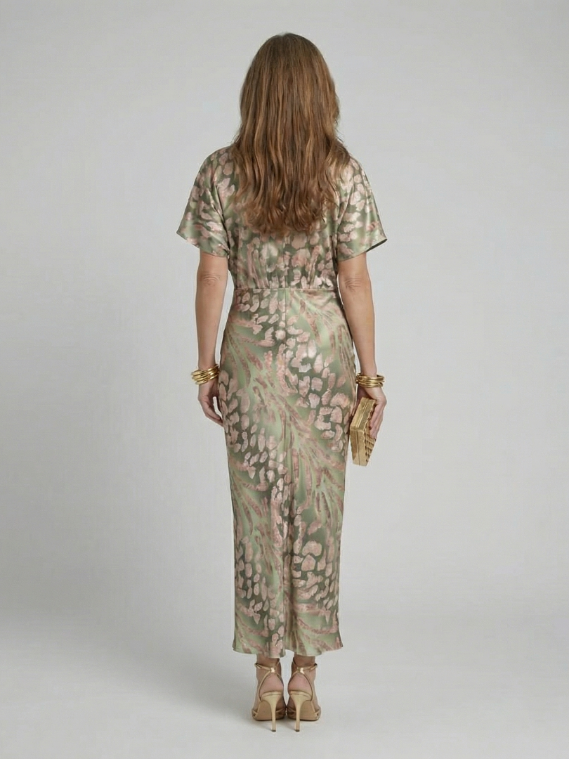 Ariane | Robe Maxi Drapée Élégance Satinée