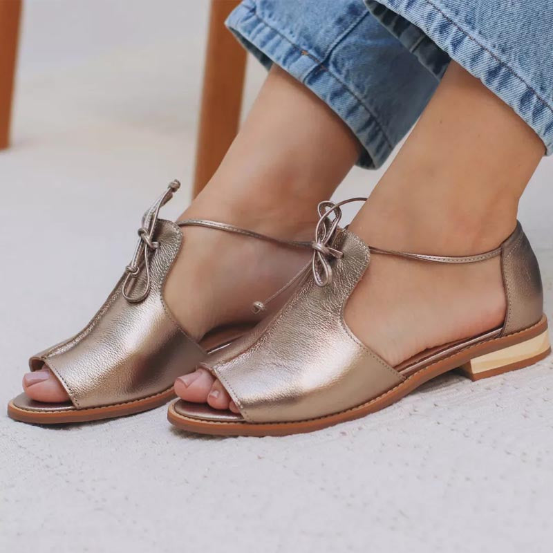 Nicole | Sandales Plates en Cuir