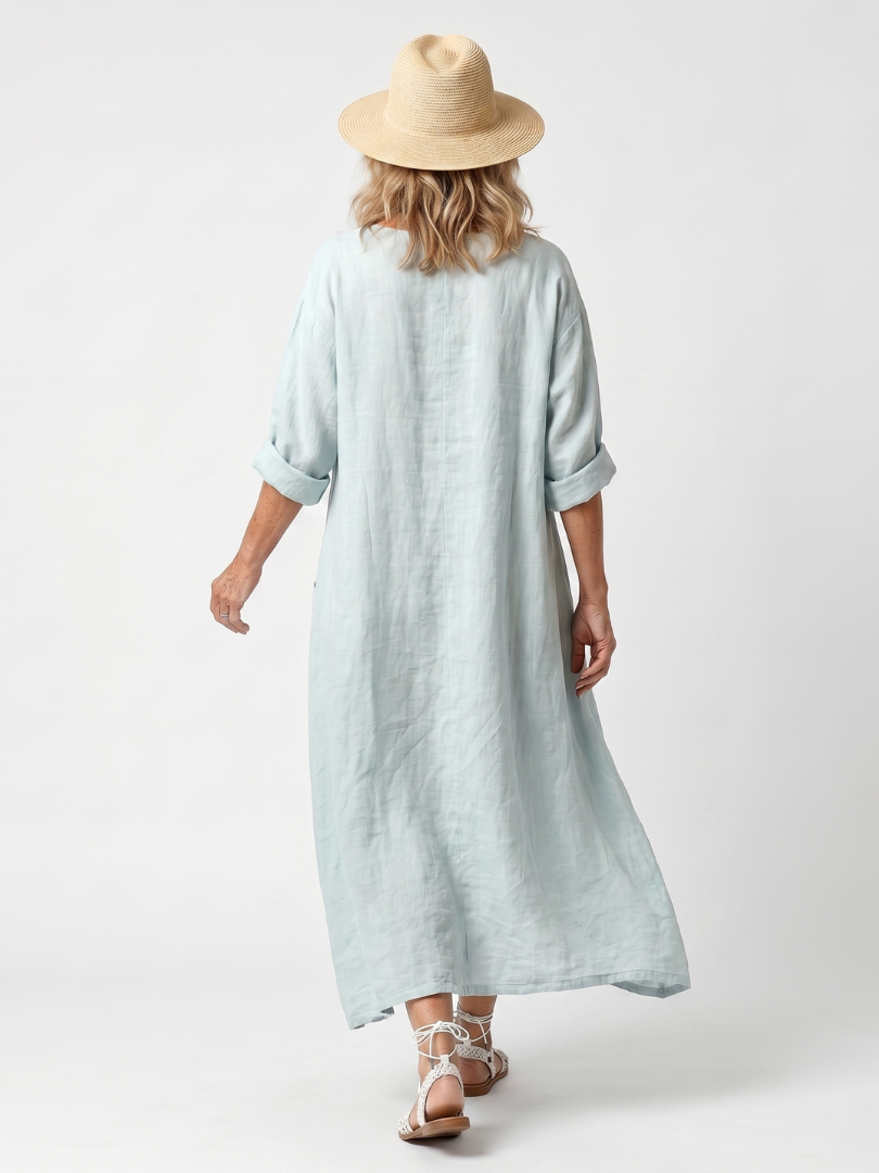Claire | Robe Midi Brodée à Poches