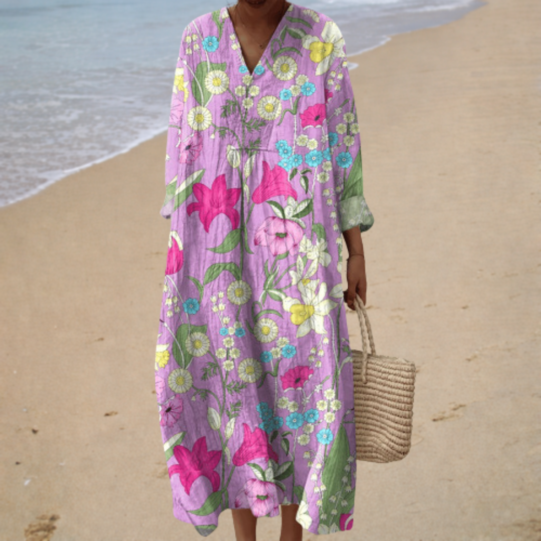 Suzette | Robe Longue Fleurie Élégante