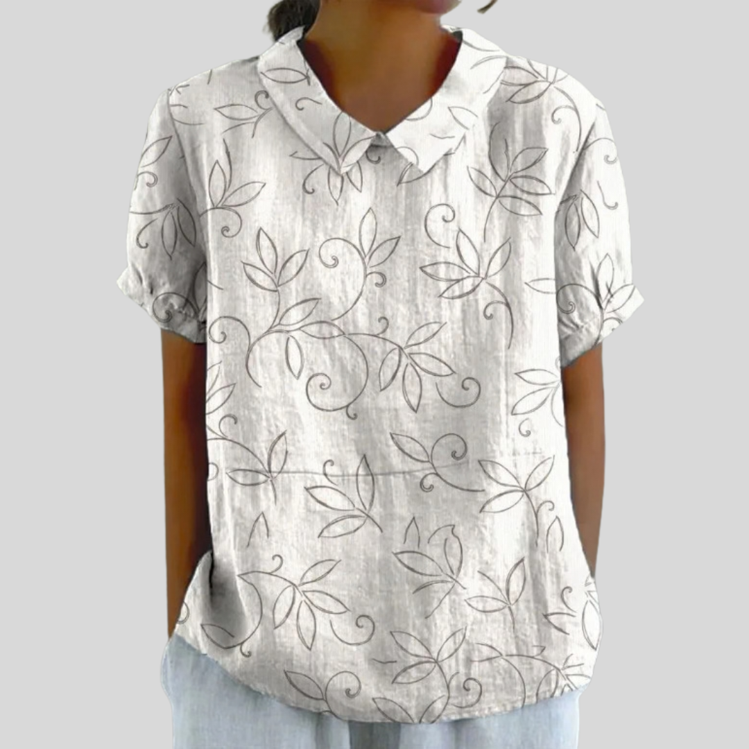 Édith | Blouse Feuillage Minimaliste