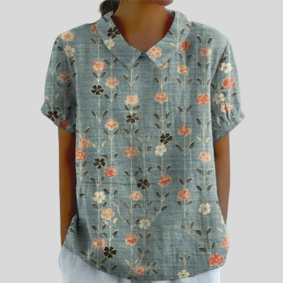 Élora | Blouse Fleurs Alignées