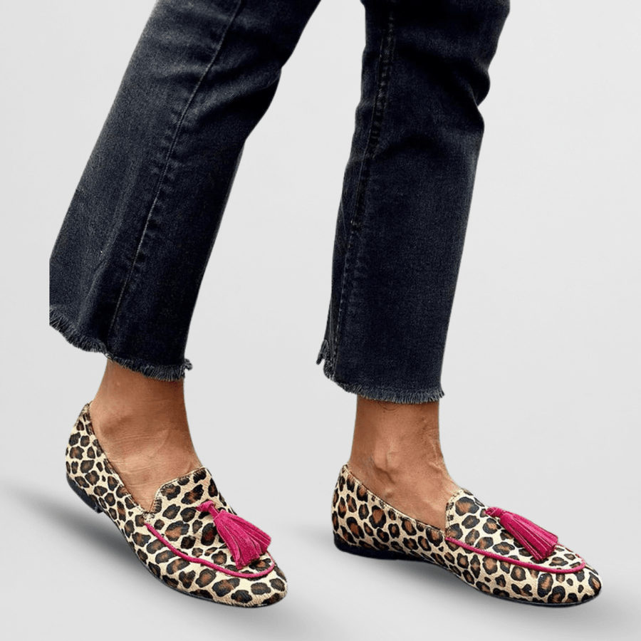 Catherine | Mocassins Léopard à Franges