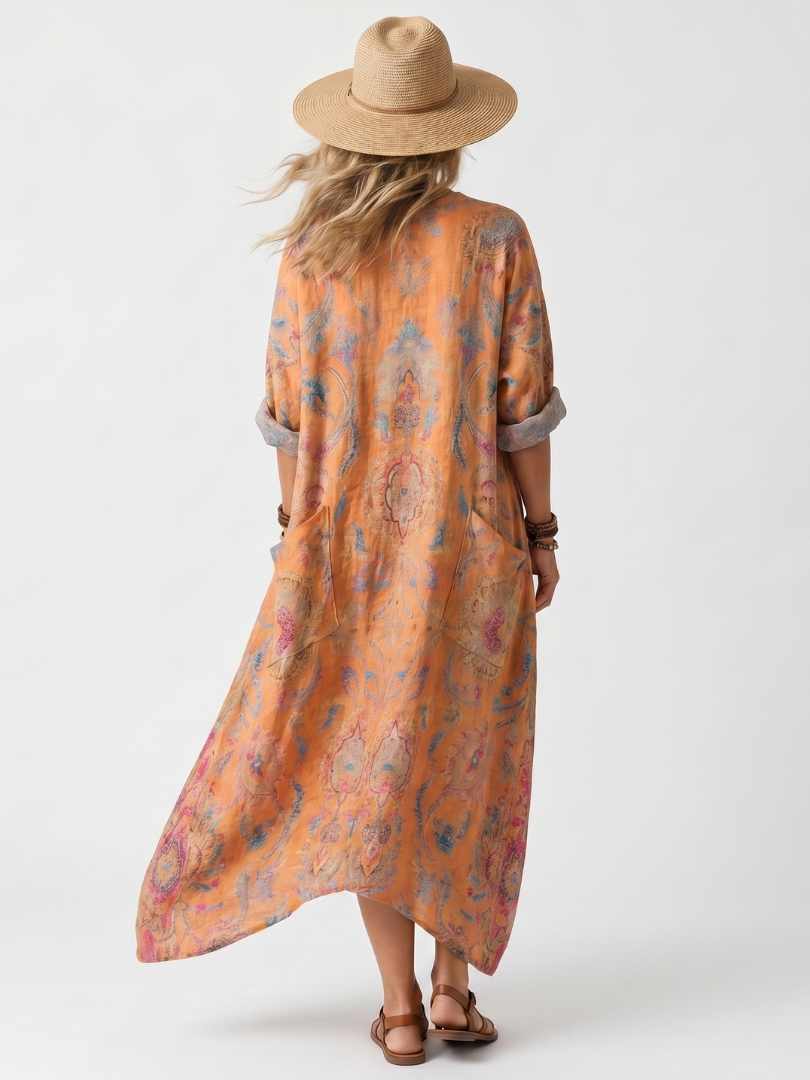 Sophie | Robe Midi Imprimée à Poches