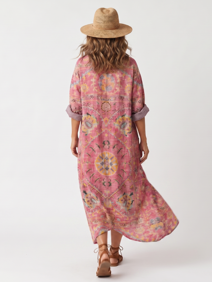 Margot | Robe Midi Imprimée à Poches