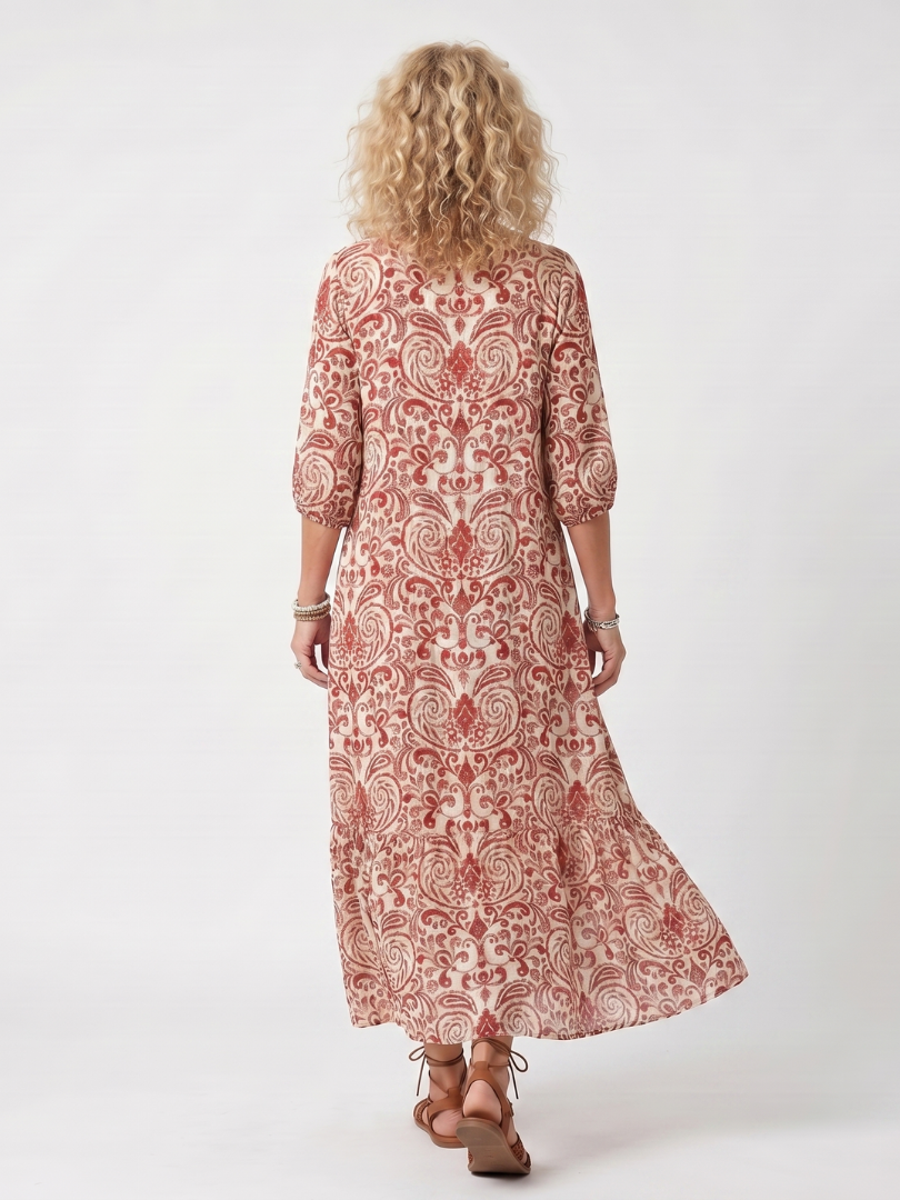 Lucie | Robe Midi Bohème à Pompons