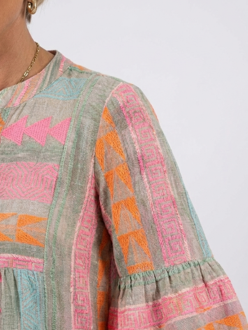 Alizée | Robe Courte Bohème Motifs Colorés