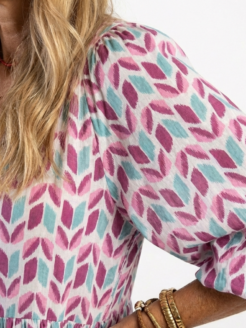 Mireya | Robe Maxi Bohème Imprimé Géométrique
