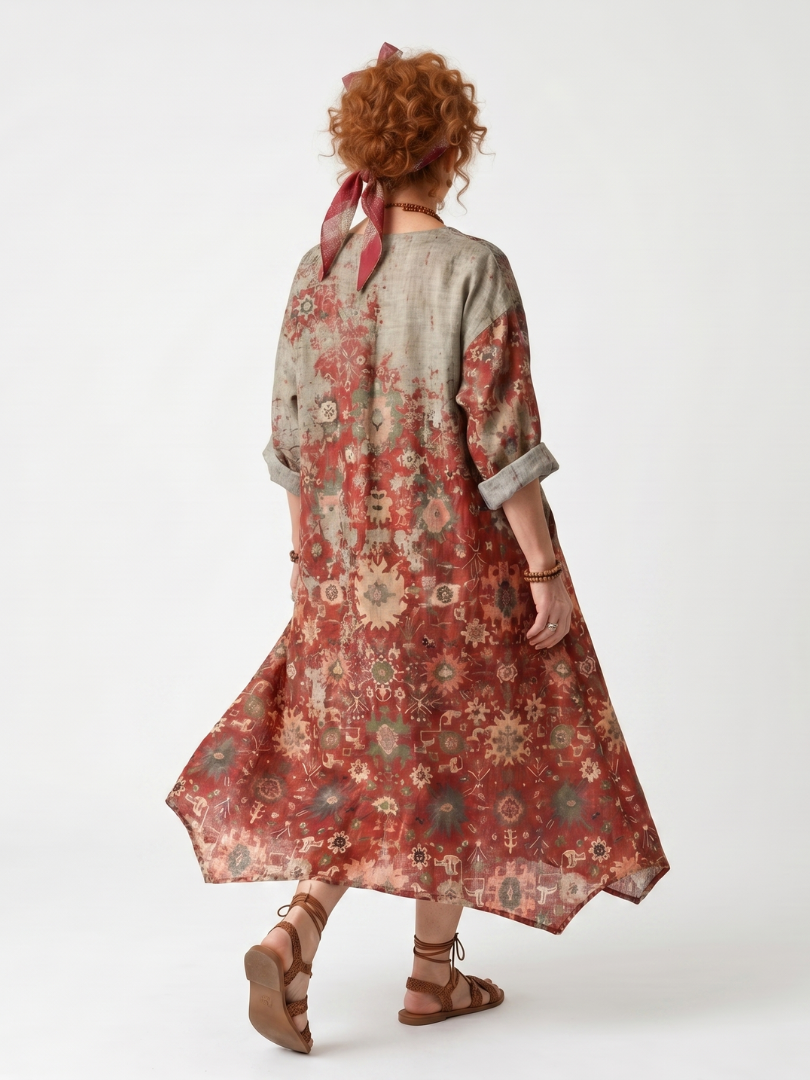 Sylvie | Robe Midi Imprimée à Poches