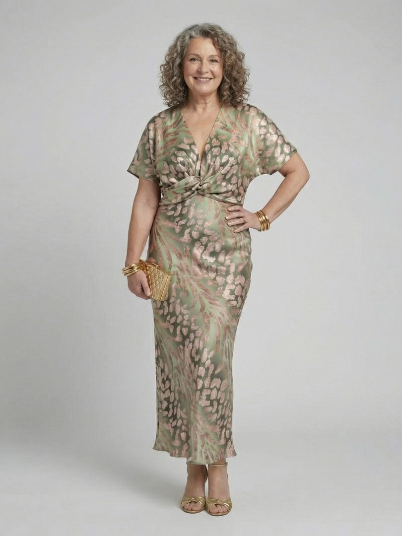 Ariane | Robe Maxi Drapée Élégance Satinée