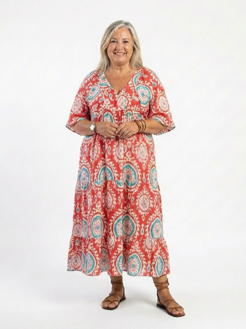 Sienna | Robe Maxi Bohème Imprimé Ethnique